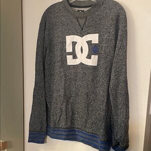 DC Men's Charcoal and Navy Crewneck Sweater